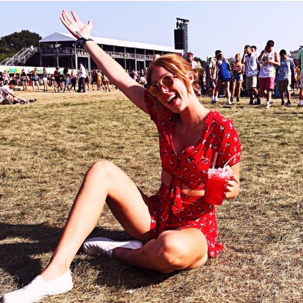 red floral matching set